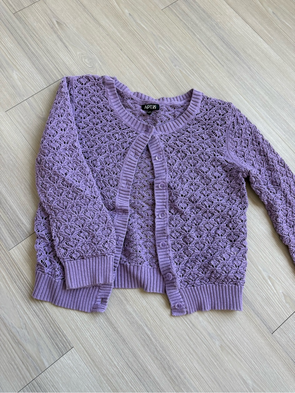 Apt. 9 Lilac Open-Knit Button Cardigan